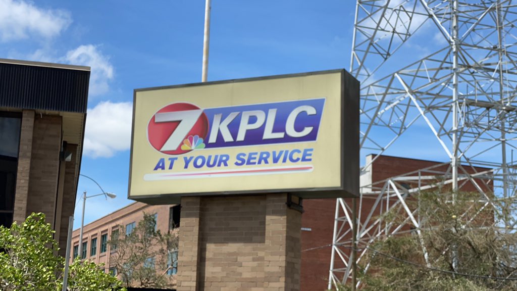 TV station KPLC-TV news tower was damaged in Lake Charles.