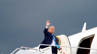 President Donald Trump boards Air Force One to attend a campaign rally in Latrobe, Pa., Thursday, Sept. 3, 2020, at Andrew Air Force Base, Md.