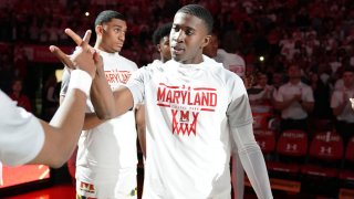 Darryl Morsell is introduced before a game against Michigan at the Xfinity Center March 8, 2020.