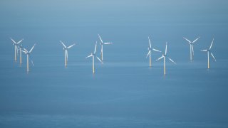 An offshore wind farm in the North Sea Photo, Aug. 7, 2020.