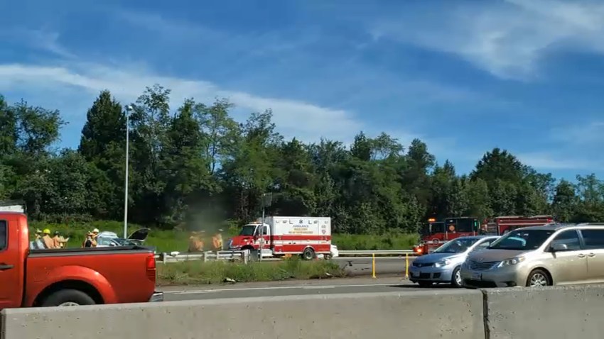 The scene of a fatal crash on I-95 in Fairfax County.