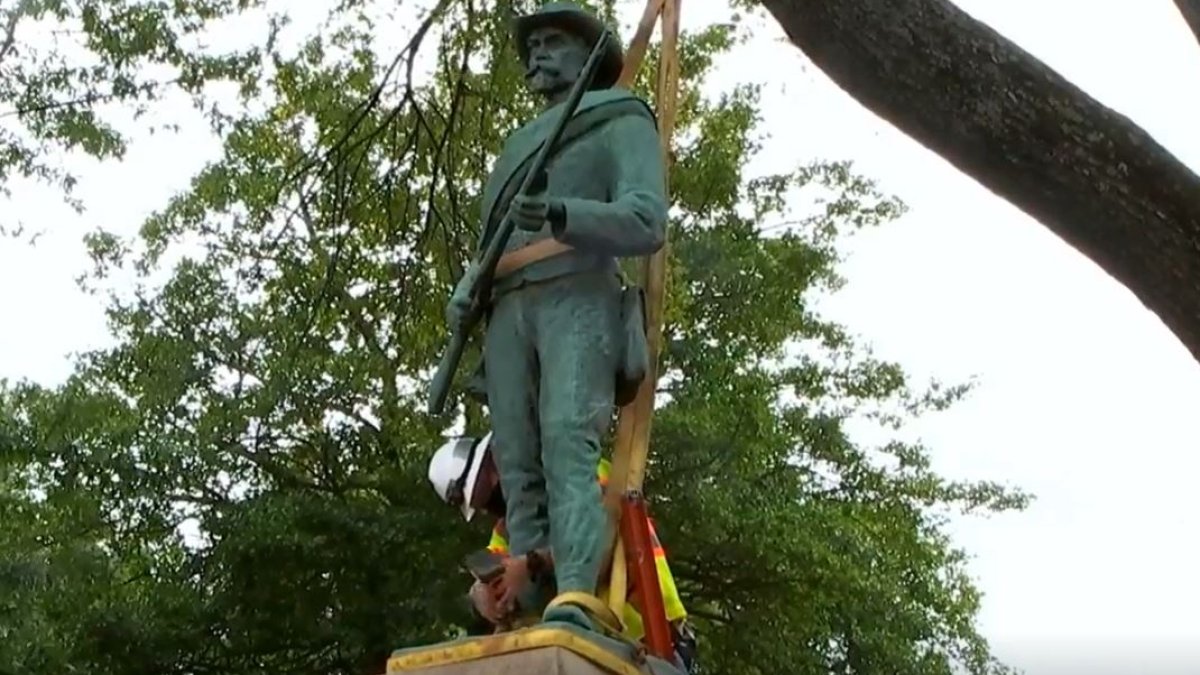 Confederate Statue Removed Near Charlottesville White Nationalist Rally