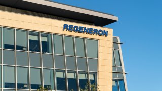 View of Corporate and Research and Development Headquarters of Regeneron Pharmaceuticals, Inc. on Old Saw Mill River Road.