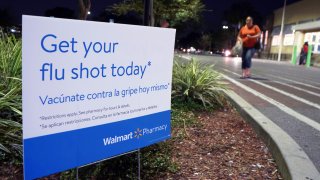 sign advertising flu shots