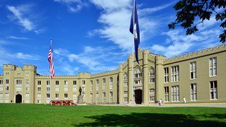 The barracks quad at the Virginia Military Institute