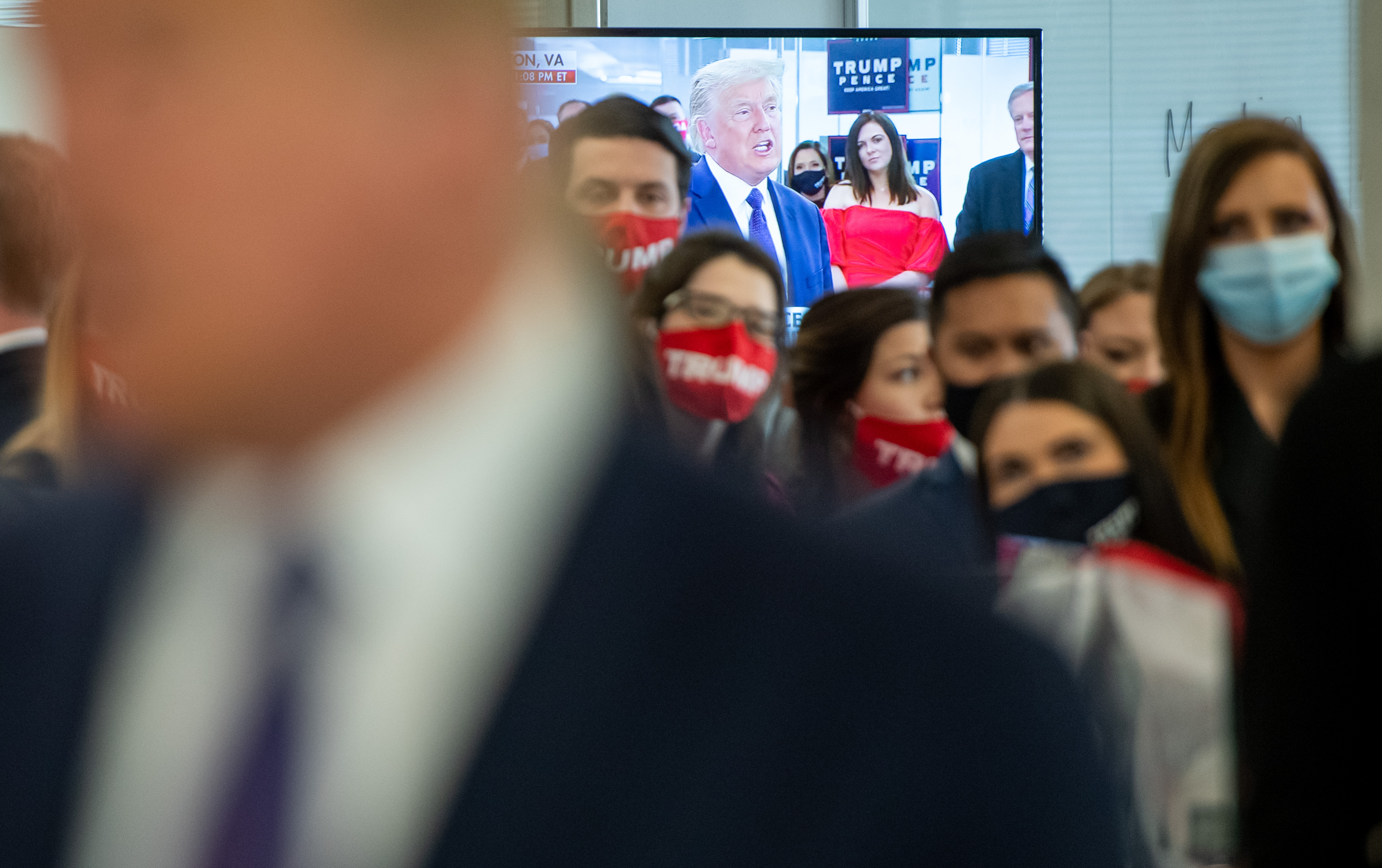 Photos President Donald Trump Visits His Campaign Headquarters in