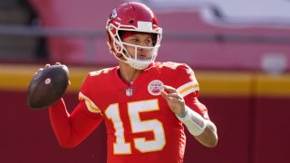 Kansas City Chiefs quarterback Patrick Mahomes throws a pass during the first half of an NFL football game against the Atlanta Falcons, Sunday, Dec. 27, 2020, in Kansas City.