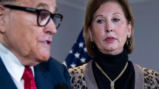 Rudolph Giuliani and Sidney Powell, attorneys for President Donald Trump, conduct a news conference at the Republican National Committee on lawsuits regarding the outcome of the 2020 presidential election on Thursday, November 19, 2020.