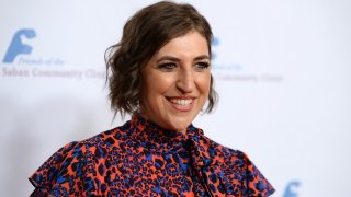 In this Nov. 18, 2019, file photo, actress Mayim Bialik arrives at the Saban Community Clinic's 43rd Annual Dinner Gala at The Beverly Hilton Hotel in Beverly Hills, California.