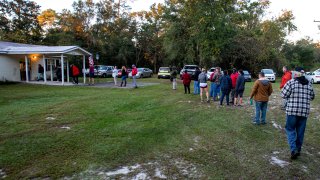 Voters in line