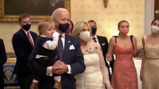 (L-R) Beau Biden, President Joe Biden, and Dr. Jill Biden