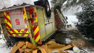 Henrico County flipped firetruck