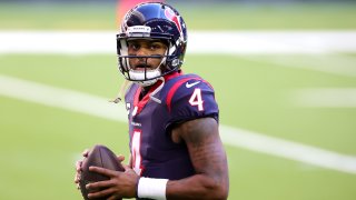 In this Jan. 3, 2021, file photo, Deshaun Watson #4 of the Houston Texans in action against the Tennessee Titans during a game at NRG Stadium in Houston, Texas.