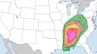 Tornado probability according to the National Weather Service as of Mar. 25, 2021 at 6 p.m. EST.