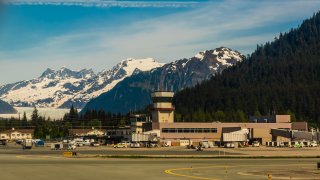 Juneau International Airport, Juneau, Alaska USA.