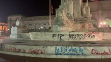 columbus statue vandalized dc