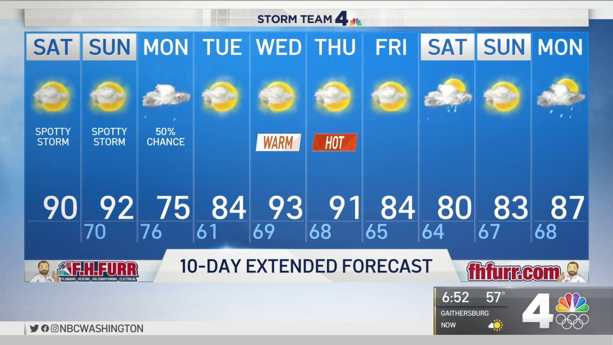 Daytime Forecast, May 22 NBC4 Washington