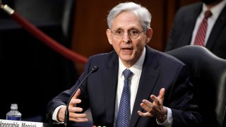 In this file photo, Judge Merrick Garland, President Joe Biden's pick to be attorney general, answers questions from Sen. John Kennedy, R-La., as he appears before the Senate Judiciary Committee for his confirmation hearing, on Capitol Hill in Washington, Monday, Feb. 22, 2021.