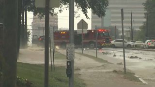 Water gushing on Rockville Pike after water main breaks