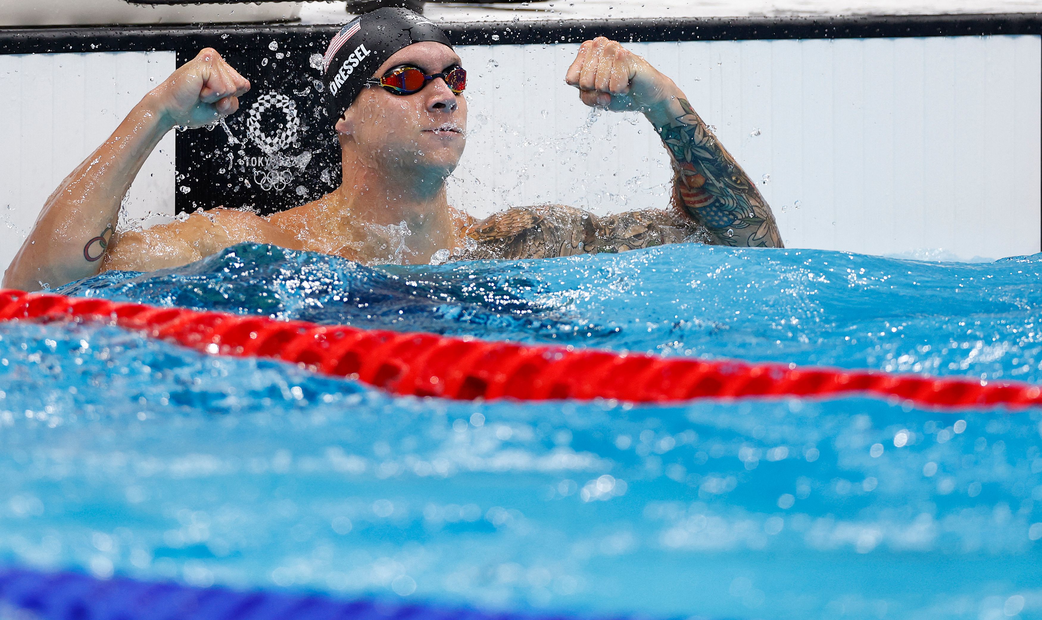 Caeleb Dressel Sets Olympic Record For Gold in 50m Freestyle