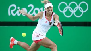 Angelique Kerber competes at the Rio Olympics