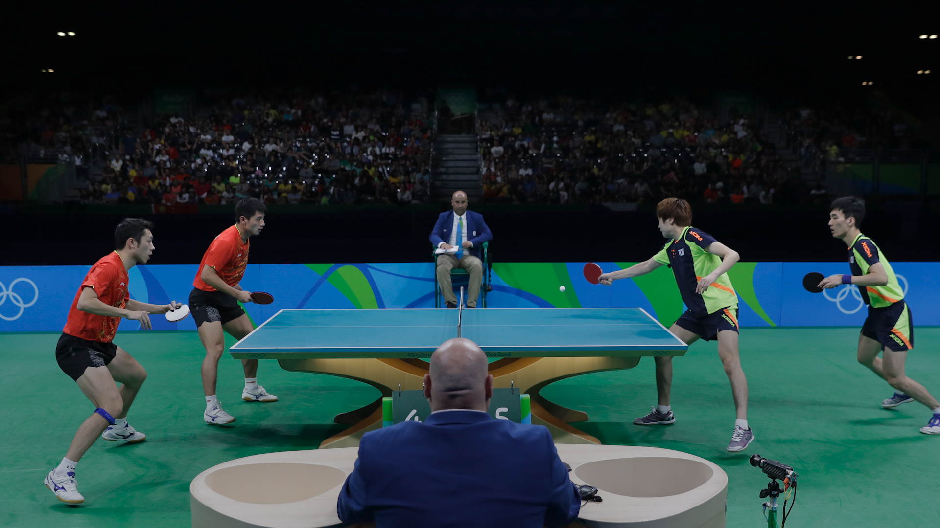 A view of table tennis match during HEC University table tennis