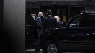 President Joe Biden and first lady Jill Biden arrive at Walter Reed National Military Medical Center in Bethesda, Md., Thursday, Sept. 2, 2021.