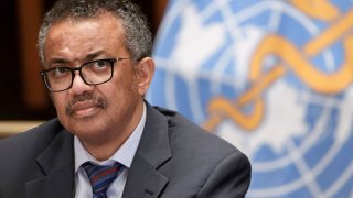World Health Organization Director-General Tedros Adhanom Ghebreyesus n Geneva Switzerland July 3, 2020.