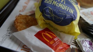 a McDonald's Egg McMuffin and hash browns