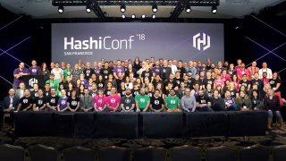 HashiCorp employees at the start-up’s HashiConf conference in San Francisco in October 2018.