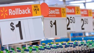 Discounts on soda at a WalMart store in Rogers, Arkansas.