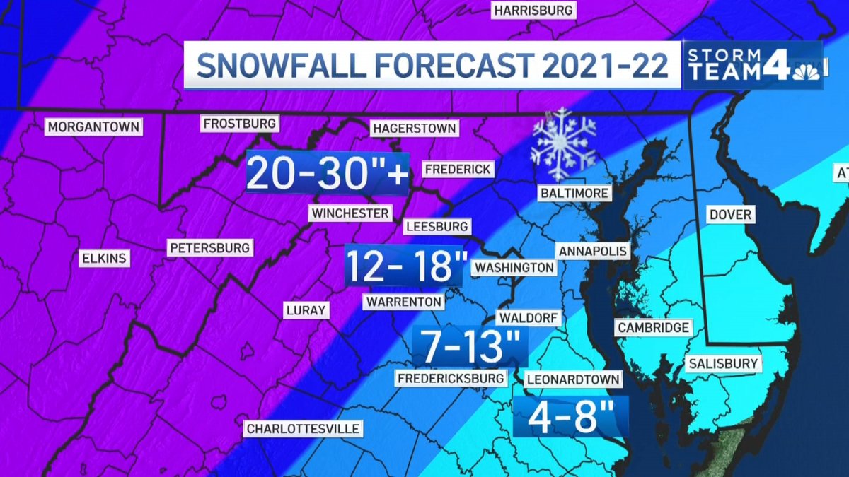 How Much Snow to Expect Doug’s 202122 Winter Forecast NBC4 Washington