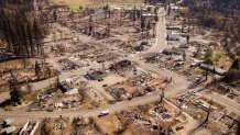 The decimated remains of Greenville, California, Sept. 24, 2021, seen after the Dixie fire burned almost 1 million acres, 5 counties and more than 1,000 homes.