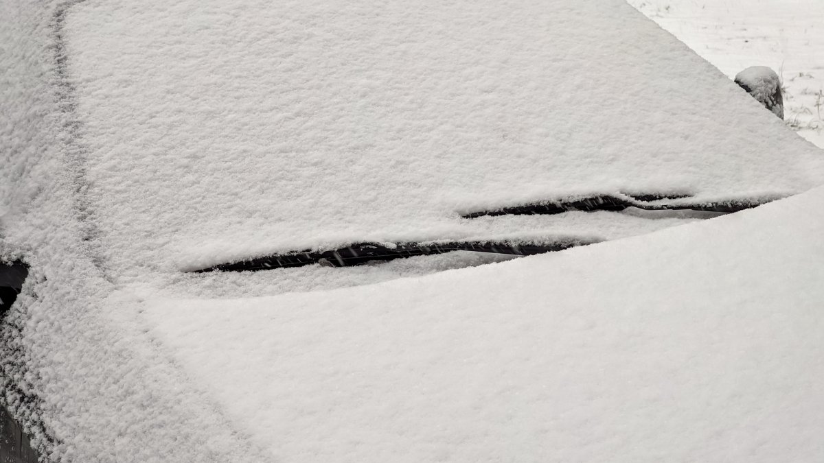 The snow began. Wet Snow