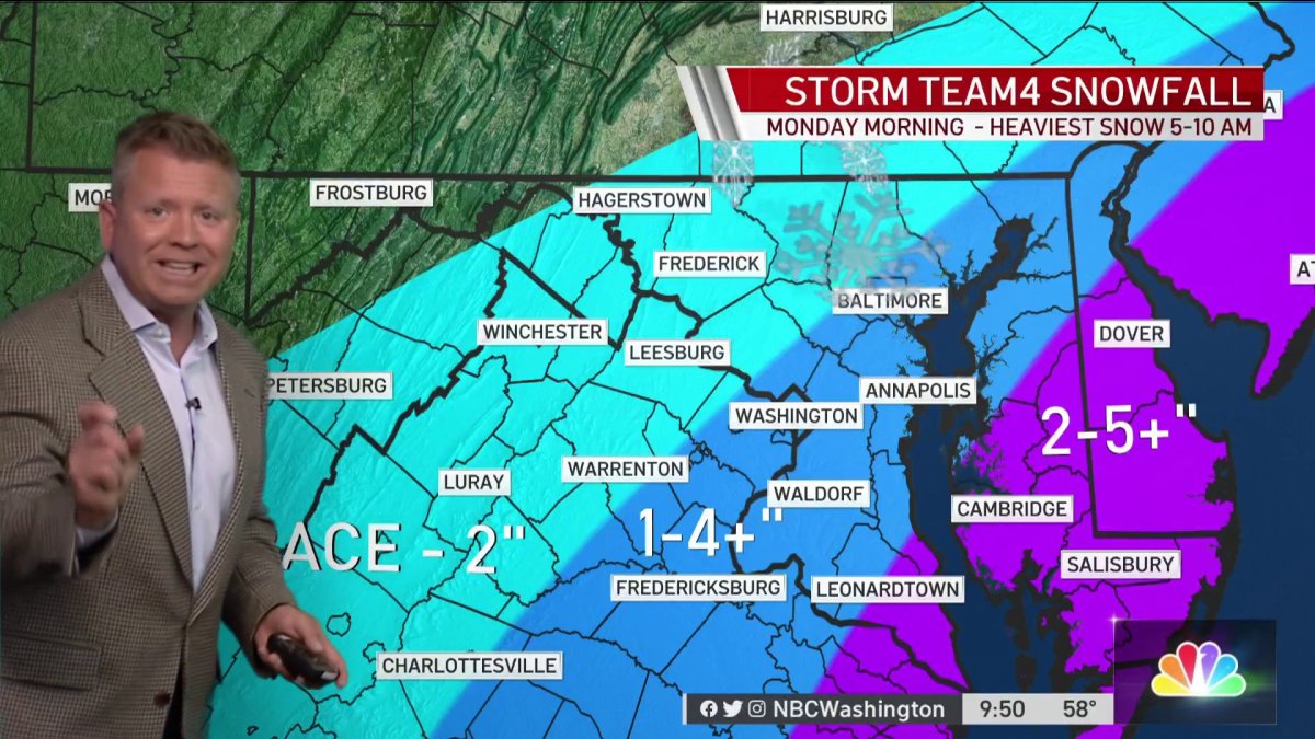 Weather Alert Heavy Bands Of Snow Expected Monday Morning Nbc4 Washington