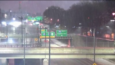 Snow Plows Work to Clear DC Roads as Snow Turns to Freezing Rain