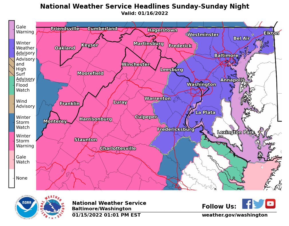 Winter Storm in Washington DC Area: Snow Totals, Md., Va. Warning ...