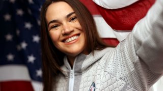 Summer Britcher of Team United States poses for a portrait during the Team USA Beijing 2022 Olympic shoot on September 12, 2021 in Irvine, California.
