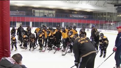 Youth Hockey Team Practices With the Caps