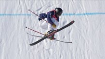 United States' Alexander Hall competes during the Men's Slopestyle finals at the 2022 Winter Olympics, Feb. 16, 2022, in Zhangjiakou, China.