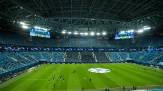 A look of Saint Petersburg Stadium during a UEFA Champions League match on Nov. 4, 2020, in St. Petersburg, Russia.