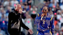 Dr. Dre and Snoop Dogg perform