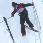Gus Kenworthy of Team Great Britain crashes on his second run during the Men's Freestyle Skiing Halfpipe Final at the 2022 Winter Olympics, Feb. 19, 2022, in Zhangjiakou, China.