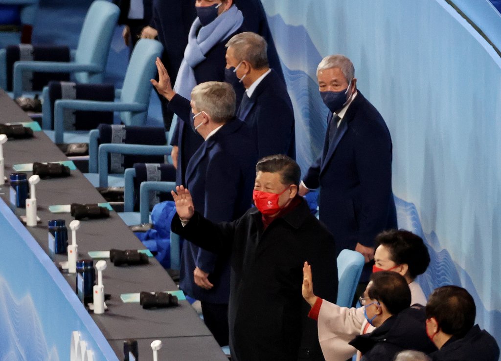 Xi Jinping, President of China, waves to spectators during the Beijing 2022 Winter Olympics Closing Ceremony on Day 16 of the Beijing 2022 Winter Olympics at Beijing National Stadium on Feb. 20, 2022, in Beijing, China.