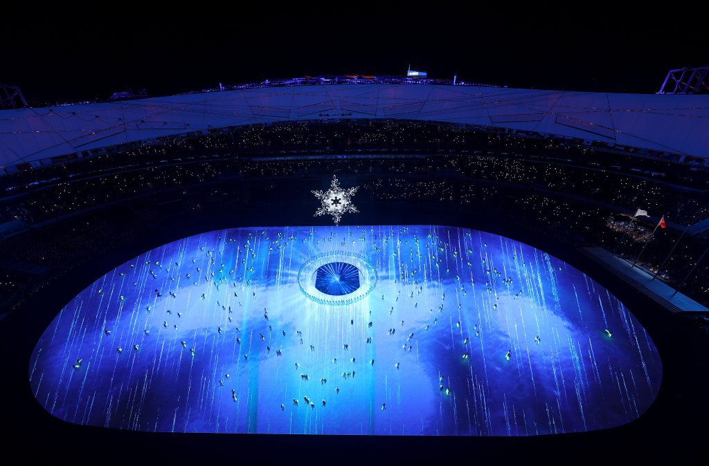 Performers dance farewell with the "Moment of Rememberance, The Message of a Willow Twig" during the closing ceremony of the 2022 Winter Olympic Games, Feb. 20, 2022, in Beijing. 