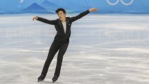 Nathan Chen competes on ice