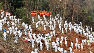 crash site of the China Eastern Airlines plane