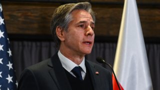 US Secretary Of State Blinken Visits Poland As Ukrainians Flee War