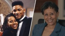 Vernee Watson-Johnson as Vy Smith in the "Fresh Prince of Bel-Air," left, and as Janice in Peacock's 2022 "Bel-Air" reboot, right.