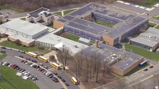 Aerial view of Colonia High School in Colonia, New Jersey.